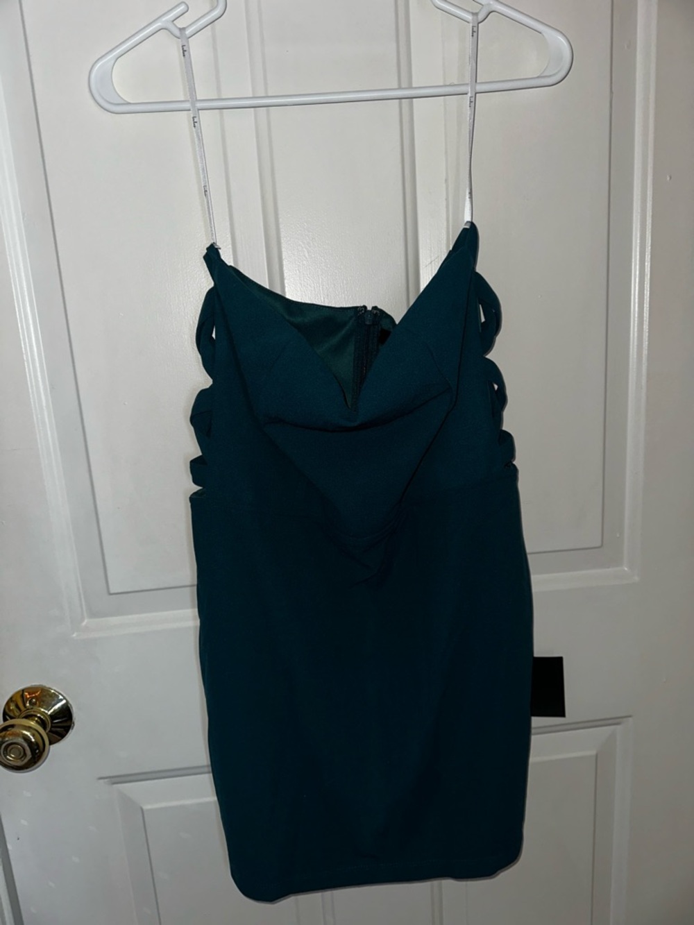 Lulu's Teal Strapless Mini Dress